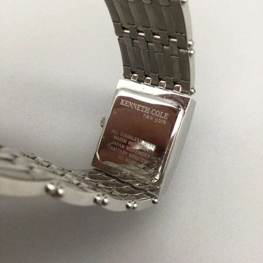 Kenneth Cole Women Watch 22mm Silver Tone Stainless Date KC4289 New Battery 6.5